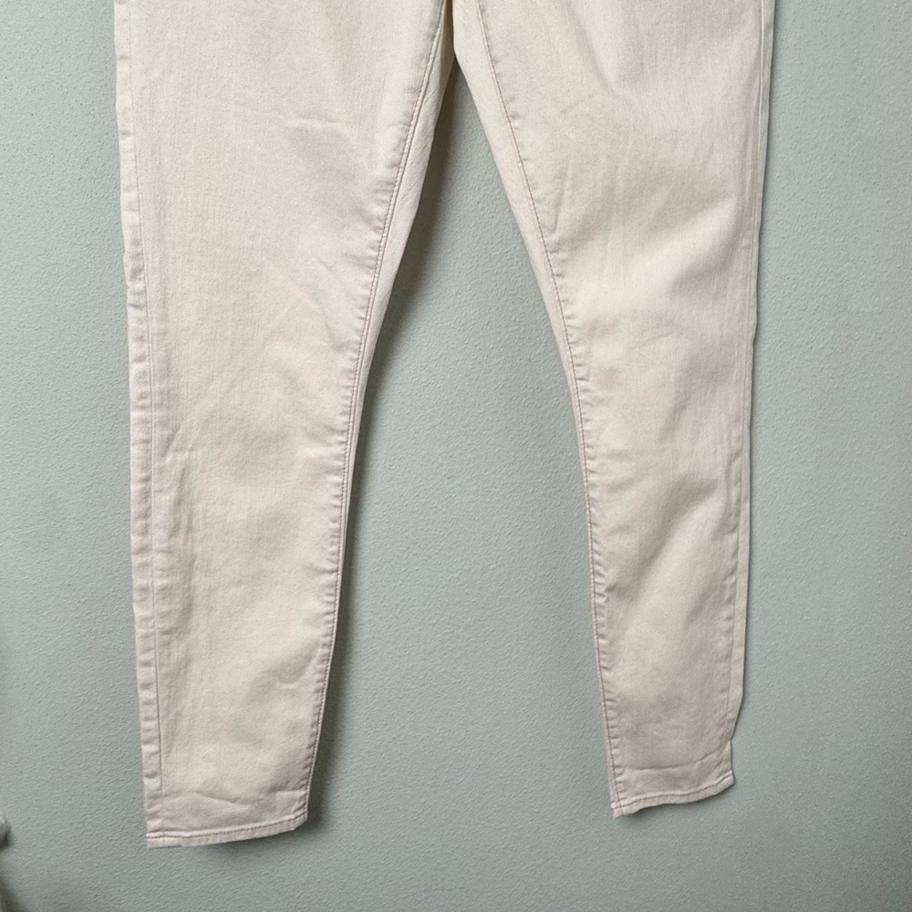 NWT Loft Cream Button Front High Waist Skinny Ankle Jeans Size 29/8 - Picture 4 of 12